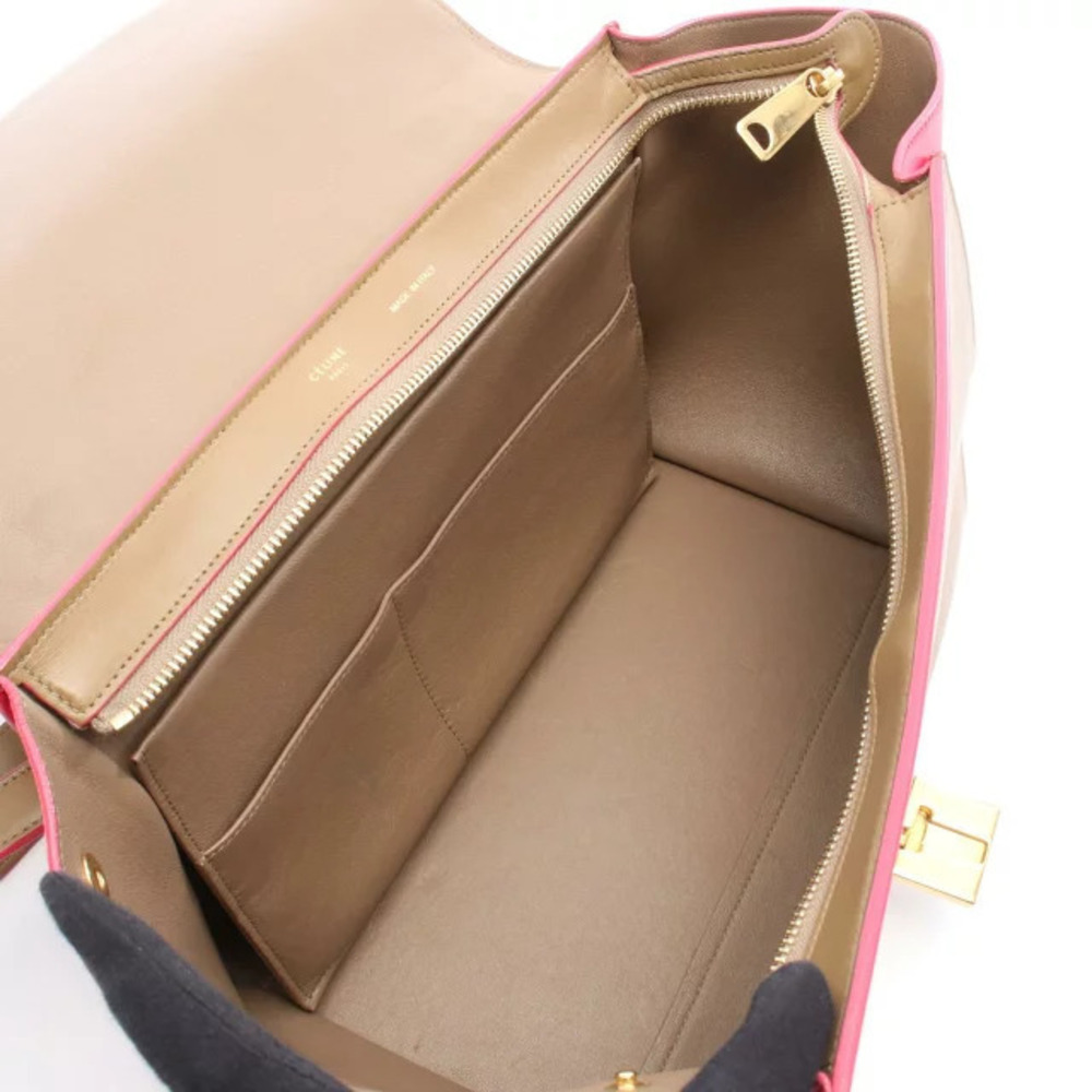 Celine Leather Handbag Trapeze Tones Pink Brown - Picture 3 of 10